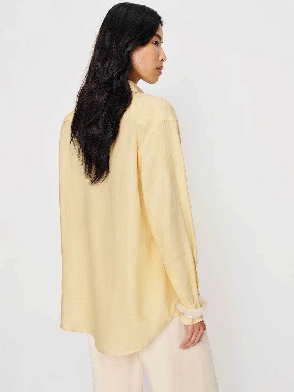 Reformation Eli Oversized Linen Shirt S Parmesan - Picture 3 of 7
